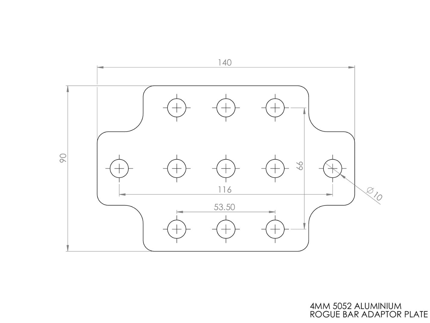 Rogue Bar to Unistrut Adaptor Plates - Pair