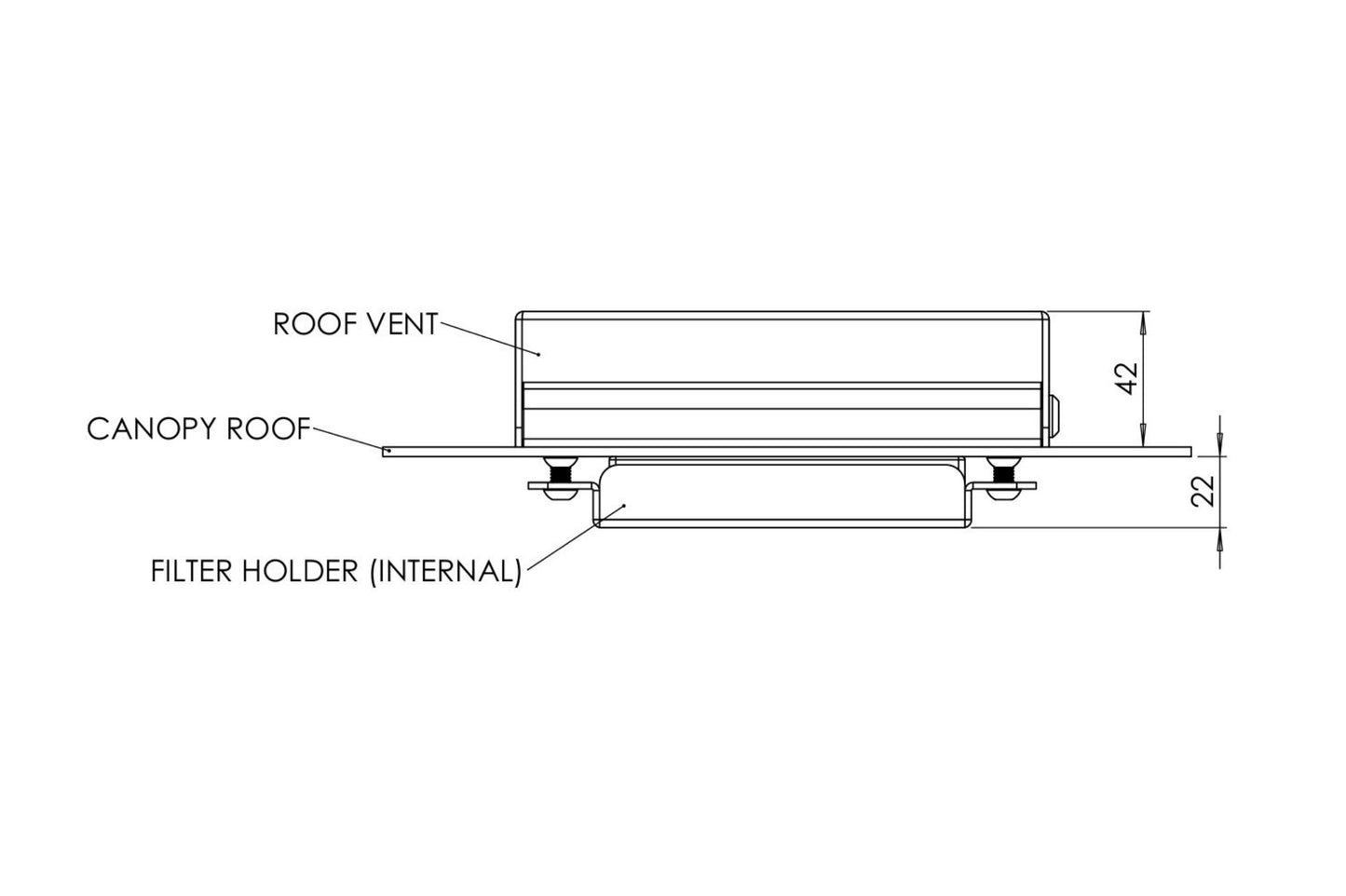 Roof Mount Canopy Vent with Air Filter