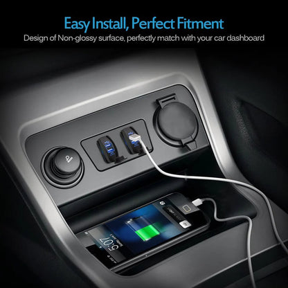 Rocker Switch Style 3.1A Dual USB Power Outlet with Dust Cover