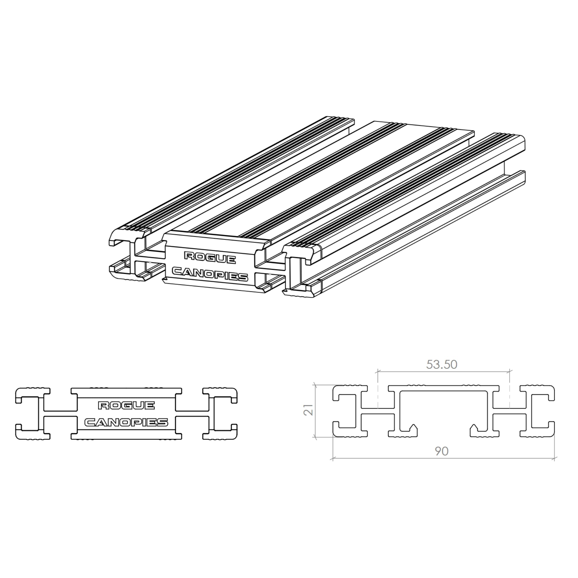 Rogue Canopy Roof Bar Slim